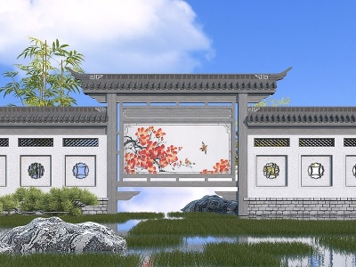 中式景墙