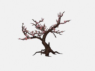 3d现代植物<font class='myIsRed'>桃花树</font>木模型