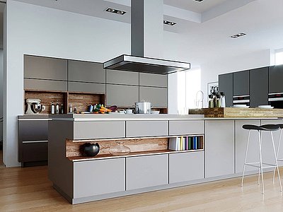 现代开放式厨房模型3d模型