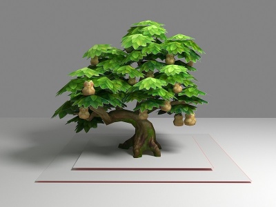 3d现代植物人生果树木模型