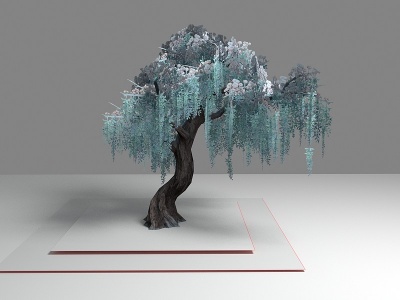 现代植物垂叶树木3d模型