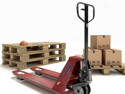 工业风木架木箱手拖车模型3d模型