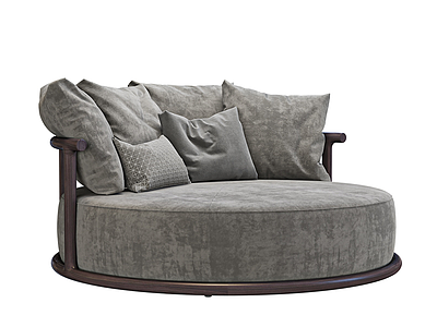 3d现代圆形单人沙发模型
