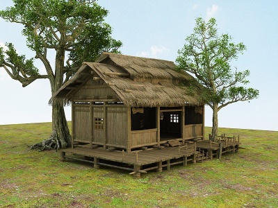乡村振兴中国文化小房子模型3d模型
