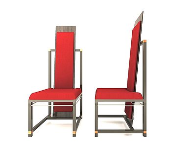 高背椅子3d模型