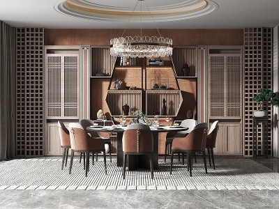 新中式风格茶室3d模型
