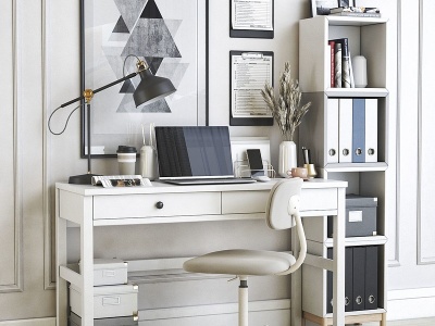 IKEA现代家庭办公桌书桌模型3d模型