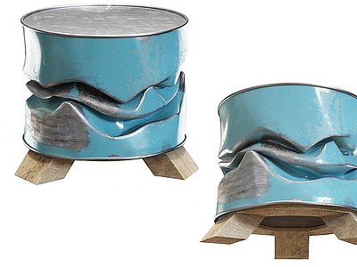 3d金属油漆桶模型