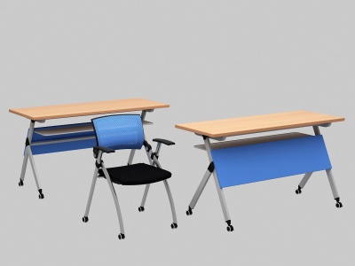3d简约培训桌椅模型