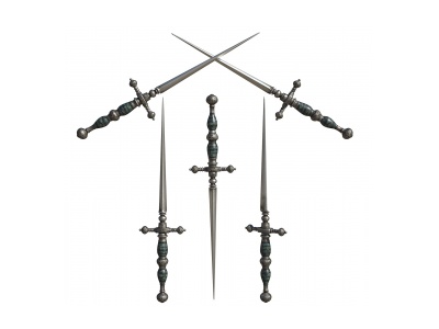 3d欧式古典短剑匕首模型