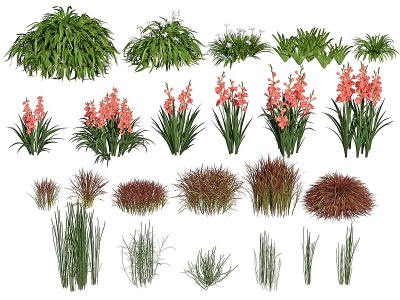 3d现代植物花<font class='myIsRed'>草</font>花卉模型
