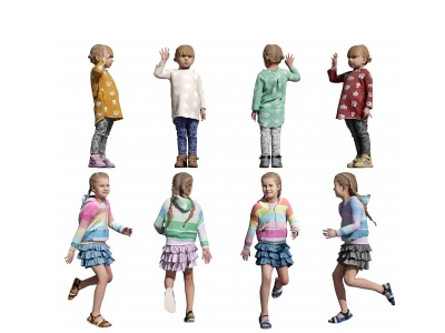 现代儿童3d模型