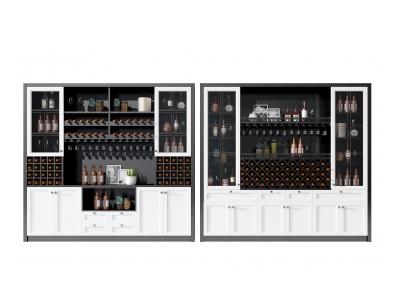 新中式酒柜3d模型