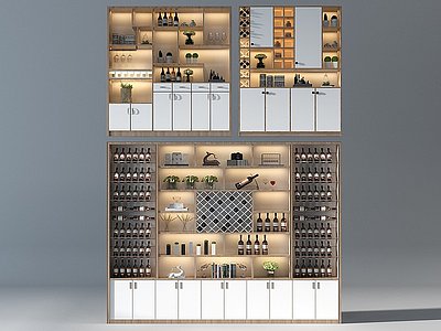 新中式酒柜模型3d模型