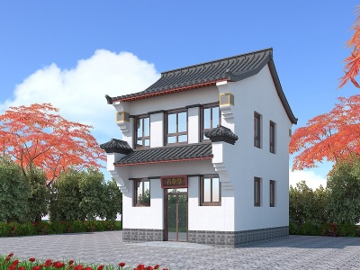 3d中式建筑模型