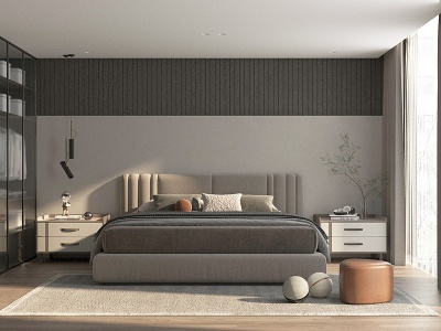 现代卧室主人房模型3d模型