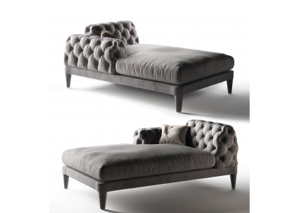 简欧贵妃椅单人沙发模型3d模型