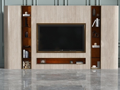 新中式电视背景墙模型3d模型