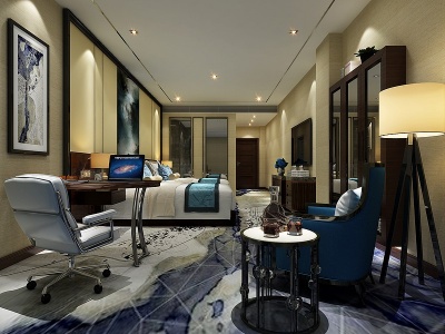 3d酒店客房模型