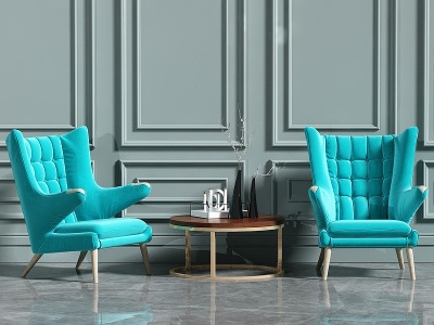 3d蓝色个性沙发模型