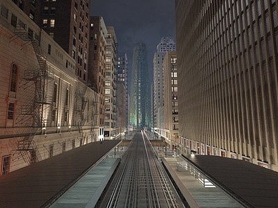 3d地铁沿线楼宇模型