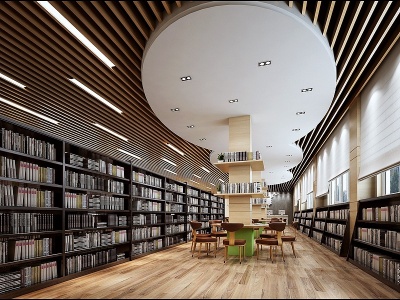 3d图书馆模型