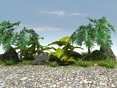 常绿景观植物模型