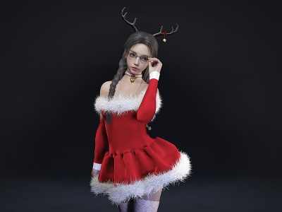 圣诞女生3d模型