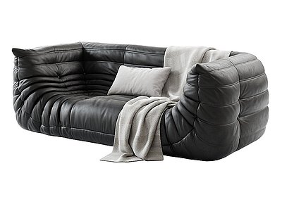 现代皮革单人沙发模型3d模型