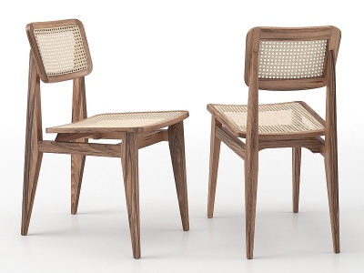 侘寂风单椅餐椅3d模型