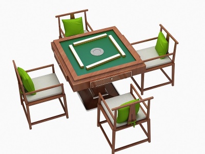 3d麻将桌椅模型