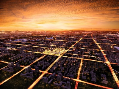 城市鸟瞰模型3d模型