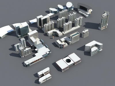 综合单体建筑模型3d模型