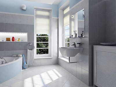 3d现代浴室模型