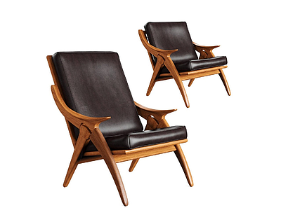 北欧实木单椅模型3d模型