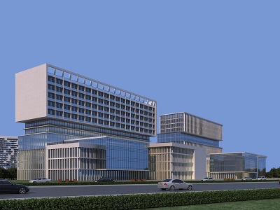 现代办公楼产业园模型3d模型