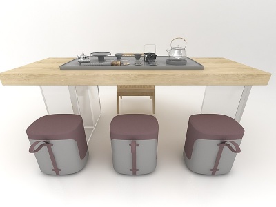 现代风格茶桌椅模型3d模型