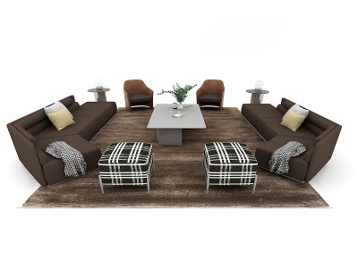 3d现代风格沙发组合模型