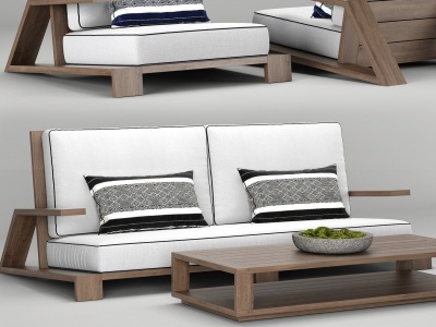 3d现代休闲矮椅矮沙发模型