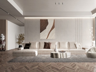 3d诧寂风格的客厅模型
