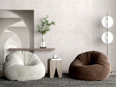 现代懒人沙发模型