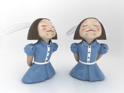3d现代风格陶瓷娃娃模型