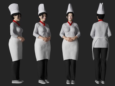 厨师美女人物模型3d模型