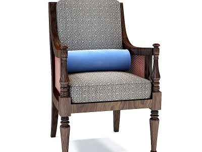 欧式古典单人椅子模型