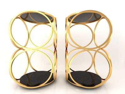 3d现代风格金色椅子模型