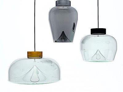 3d现代玻璃小吊灯模型