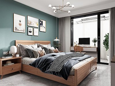 北欧卧室模型3d模型