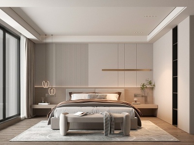 现代经典卧室3d模型