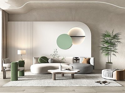 现代家居客厅3d模型