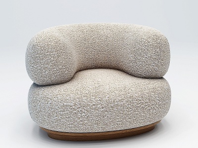 现代绒布单人异形沙发模型3d模型